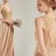 Bridesmaid Dress Champagne Chiffon Dress,Wedding Dress,Illusion V Neck Maxi Dress,Sleeveless Party Dress,Open Back Lace Prom Dress(L486)