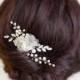 Wedding Hair Piece Rose Gold Hair Accessories Bridal Headpiece Ivory Wedding Hair Clip White  Bridal Hair Flowers Wedding Hair Comb