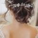Crystal Bridal Hair Vine ARIEL Extra Long Hair Vine Wedding Hair Wreath Bridal Headpiece Wedding Jewelry Pearl Vine Bridal Rose Gold