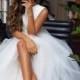 Lace crop top boho  wedding dress,  bridal separates lace top tulle skirt  , beach wedding dress