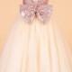 Rose gold sequins dress / flower girl dress / pageant dress / champagne tulle dress / baby girl dress for wedding / 0118