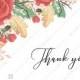 Thank you card custom template red rose autumn fall leaves baby shower invitation
