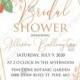 Red rose Bridal shower invitation spring pink flower greenery pdf custom
