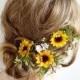 sunflower hair clips bridal, sunflower hair pins, bridal hair pins flower, sunflower hair clip, yellow hair flower, floral hair pins wedding