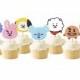 BTS Cupcake Topper, K-Pop Party Decorations, Bt21 Birthday Party Decor