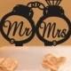 Handcuffs wedding cake topper - Mr. and Mrs. handcuffs wedding cake topper - police cake topper - handcuffs with diamond - handcuffs topper