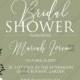 Bridal shower invitation greenery herbal grass white peony watercolor pdf custom online editor 5''*7''