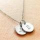 Sterling Silver Initials Necklace / Initials Disc Necklace / Bridesmaid Gift / Wedding Gift / Personalised Necklace / Customised Necklace