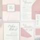 Blush and Dusty Rose Pocket Wedding Invitations, Blush and Champagne Wedding Invitations with Dusty Rose Accents