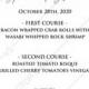 Wedding menu white rose peony greenery watercolor free custom online editor 4''*9''