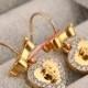 Juicy Couture Gold-Tone Diamond Heart Pendant Earrings