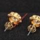 Juicy Couture Gold-Tone Zircon Sunflower Earrings
