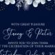 Wedding invitation white hydrangea navy blue background online invite maker 5''x 7''