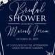 Bridal shower invitation white hydrangea navy blue background online invite maker 5''x7''