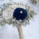 Rustic Navy Toss Bouquet // Mini Navy Bouquet, Navy Blue, Wedding Flowers, Sola Flower, Rustic Burlap Wedding, Wedding Decoration Bouquet