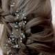 Blue hair accessories, Bridal hair vine, wedinng hair accessories, Cristal hair vine, Bride headpiece