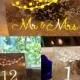String of Lights Table Numbers • Dusty ROSE, GOLD, or SILVER Foil Mercury Glass Cardstock • Luminaries • Wedding Table Number Luminaries