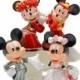 Mickey & Minnie  Mouse  Wedding Cake Toppers 2- 1/4" Tall ( 4 - pc Set )