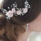 Blush Flower Hair Clip, Floral Bridal Hair Clip, Pearl Bridal Hair Clip, Bridal Hair Comb, Bridal Hair Accessory, Floral Headpiece ~TC-2307