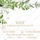 RSVP greenery herbal template watercolor edit online 5x3.5 in pdf