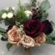 Wedding Bouquets, Bridal Bridesmaids Bouquets, Winter Wedding Bouquet, Burgundy blush Bouquet, Boho Bouquet, Peonies, Eucalyptus, Dusty Rose