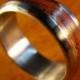 Titanium Ring with Cocobolo Wood Inlay, Mens Wedding Band, Custom Made Ring, Wooden Ring