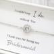 Weddings Flat Halo Slide Adjustable Silver Bracelet ,Bridesmaid Bracelet, Jewelry gift