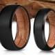 Black Wood Ring, Wooden Ring for Men, Tungsten Carbide Ring, Wood Wedding Band, whisky barrel, Wood Ring, Black Ring, Wedding Band, 8mm, BT