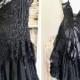 Black wedding dress,Gothic bridal gown,vampire wedding dress,witches dress,sexy black dress, Burlesque ,corset