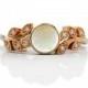 14k opal ring leaf diamond engagement ring Opal diamond ring October birthstone ring gold Promise Ring Women's White Opal Ring gift