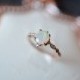 Opal Enagegement Ring 18k Rose Gold Opal Engagement Ring 14k Gold Opal Wedding Ring Vintage Antique Opal Diamond Engagement Ring