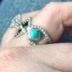 Diamond and turquoise ring sterling silver. Wedding, engagement, promise, valentines.