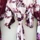 BLOSSOM Silk personalised bridal robes, satin floral bridesmaid robe in burgundy, navy blush or champagne