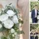 wedding bouquet, wedding flowers, boho bouquet, bridal bouquet, white, green, ivory, eucalyptus, wedding flower set, destination wedding