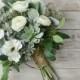 wedding bouquet, wedding flowers, boho bouquet, bridal bouquet, white bouquet, white and greenery, succulent bouquet, wildflower bouquet