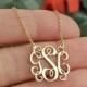 14K Solid Gold Monogram Necklace Personalized Necklace Personalized Gift Necklaces Jewelry Personalized Jewelry Personalized Gold Necklace