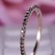 SALE! Black Diamond matching band in 14k rose gold/wedding ring/stacking wedding band/Round cut diamond ring/Petite pave anniversay ring
