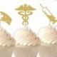 Glitter Doctor Cupcake Toppers - Nurse Cupcake Toppers, Doctor Cupcake Toppers, Nursing Cupcake Toppers, Graduation Cupcake Toppers