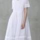 white dress, linen dress, wedding dress, maxi dress, sailor dress, bridal dress, plus size dressfull dress, kaftan dress 