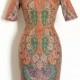 Rich Paisley Print Cotton Sabrina Bodice Pencil Skirt Dress - Made by Dig For Victory