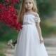 White flower girl dress, Tulle and Lace Flower Girl Dress, First Comunion Dress,  White Tulle Dress, Flower girl dresses,Baby Toddler Dress