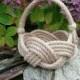 Rope Flower Girl Basket, Rustic Wedding, Nautical Jute Rope Knot Bowl with Handle. Rope Planter. Hand made. Hamper Base.