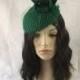 Emerald Green Fascinator, Hunter Green fascinator hat, Green Fascinator with birdcage veil, Green winter fascinator, Gift for her,