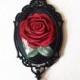 Red Rose Necklace, Glass Cameo Rose Pendant, Romantic Gothic Victorian, Alternative Jewelry, Handmade Jewellery, Valentine Gift For Her