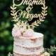 Wooden Cake Topper Names Cake Topper Personalizes Topper Wreath Cake Topper Rustic Cake Topper Wedding Cake Topper Custom Gold Cake Topper