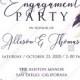 Pampas grass engagement party wedding invitation set pink peony flower pdf custom online editor 5x7 in