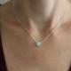 Opal Necklace, Dainty Opal Necklace, Delicate Opal, Blue Opal, Sterling Silver, October Birthstone, Light Blue Stone, Round Opal, Bezel N156