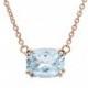 Aquamarine Necklace, Cushion Cut Aquamarine, Aquamarine and Gold, Rose Gold Necklace, OOAK, Nixin