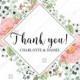 Thank you card blush pink anemone greenery eucalyptus wedding invitation PDF 5.6x4.25 in online editor online maker