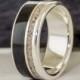 Ebony Wood, sand and Sterling Silver Ring - Custome wedding bands